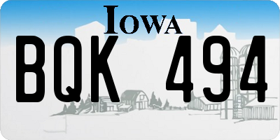 IA license plate BQK494