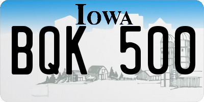 IA license plate BQK500