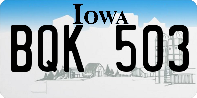 IA license plate BQK503
