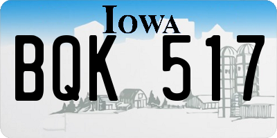 IA license plate BQK517