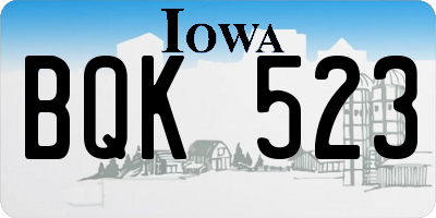 IA license plate BQK523