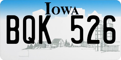 IA license plate BQK526