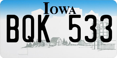 IA license plate BQK533