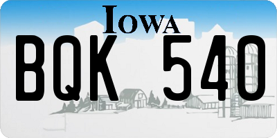 IA license plate BQK540