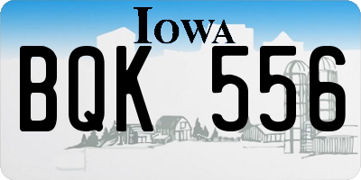IA license plate BQK556