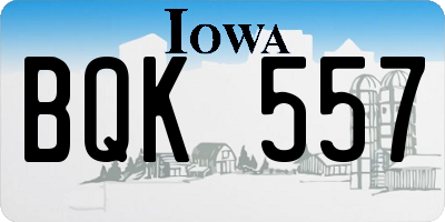 IA license plate BQK557