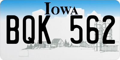 IA license plate BQK562