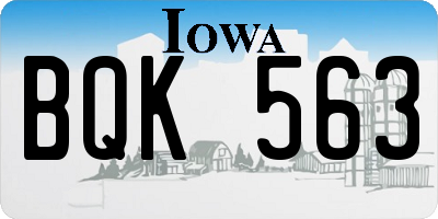 IA license plate BQK563
