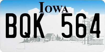 IA license plate BQK564