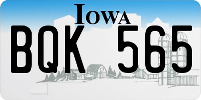 IA license plate BQK565
