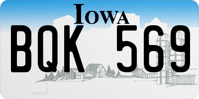 IA license plate BQK569