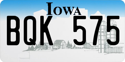 IA license plate BQK575