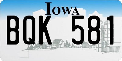 IA license plate BQK581