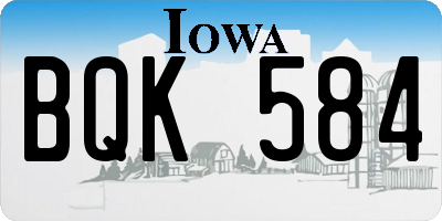 IA license plate BQK584