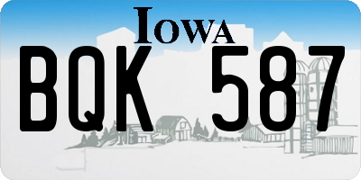 IA license plate BQK587
