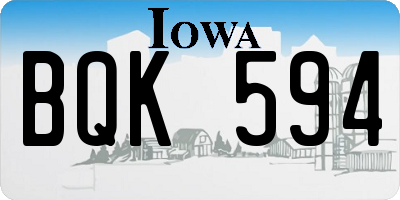 IA license plate BQK594