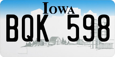 IA license plate BQK598