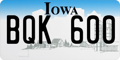 IA license plate BQK600