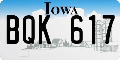 IA license plate BQK617