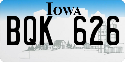 IA license plate BQK626