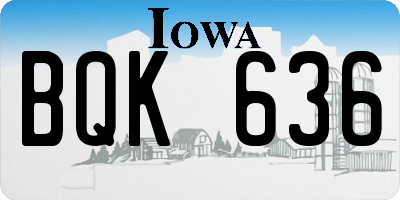 IA license plate BQK636