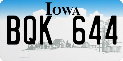 IA license plate BQK644