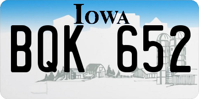 IA license plate BQK652