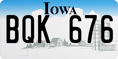 IA license plate BQK676