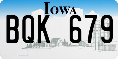 IA license plate BQK679