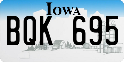 IA license plate BQK695