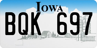 IA license plate BQK697