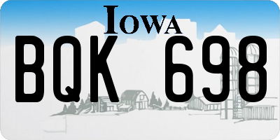 IA license plate BQK698