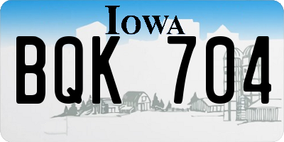 IA license plate BQK704
