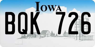 IA license plate BQK726