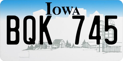 IA license plate BQK745