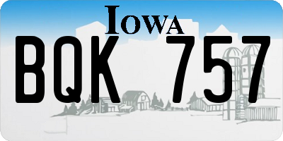 IA license plate BQK757