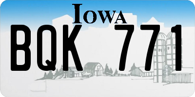 IA license plate BQK771