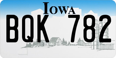IA license plate BQK782