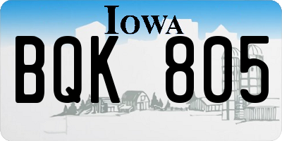 IA license plate BQK805