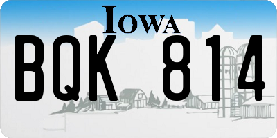 IA license plate BQK814