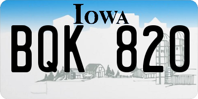 IA license plate BQK820