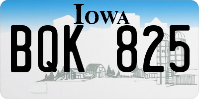 IA license plate BQK825