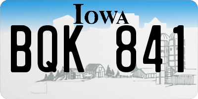 IA license plate BQK841