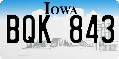 IA license plate BQK843