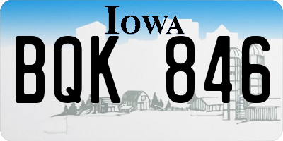 IA license plate BQK846