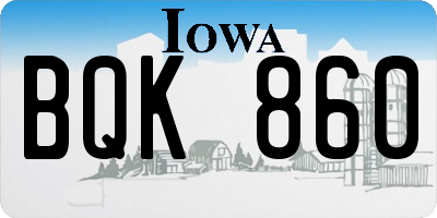 IA license plate BQK860