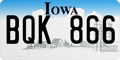 IA license plate BQK866