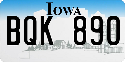 IA license plate BQK890