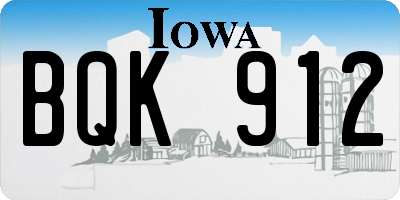 IA license plate BQK912