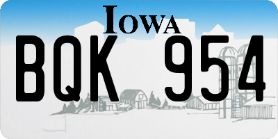 IA license plate BQK954